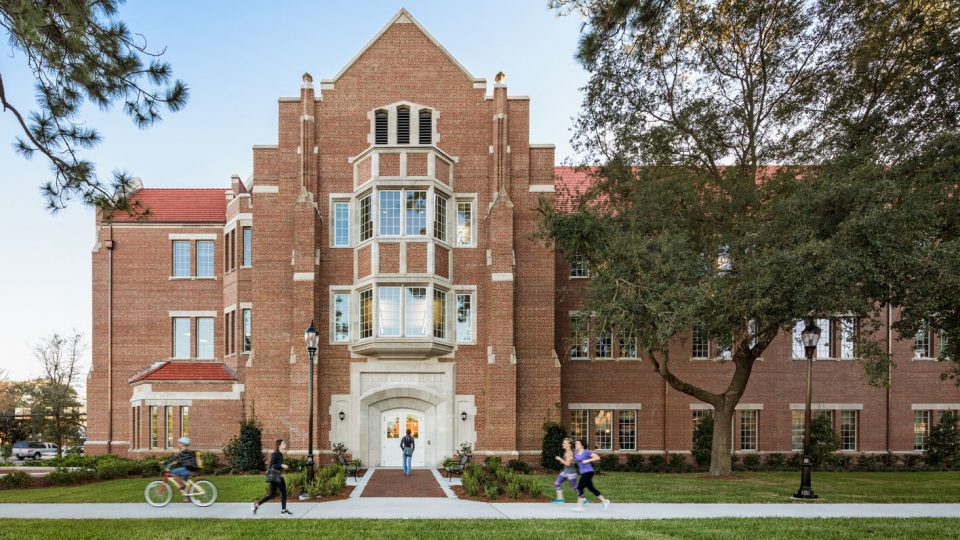 Outside Heavener Hall