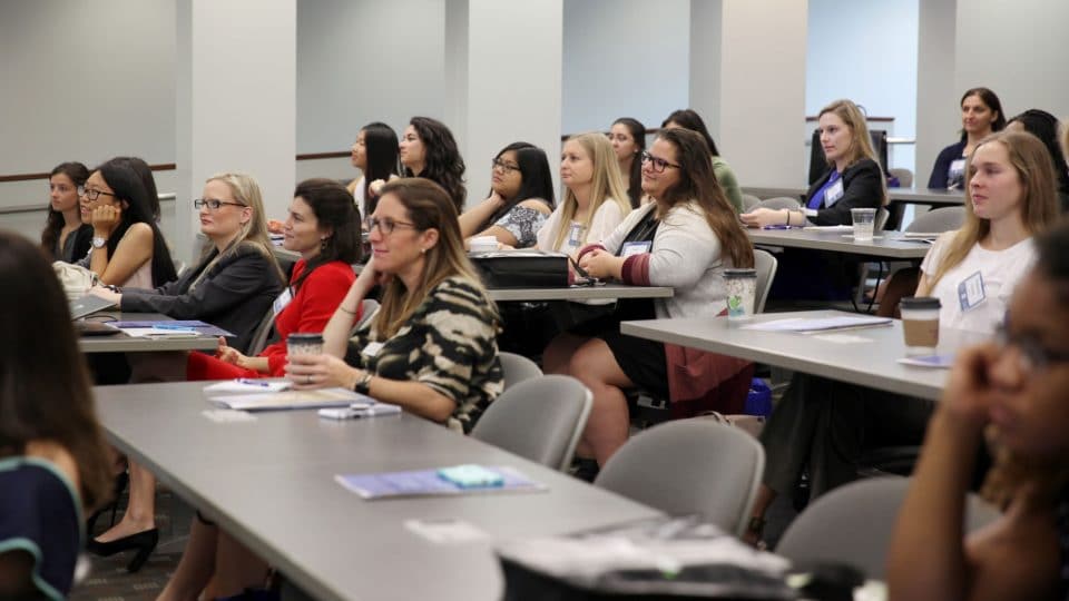 Women in Accounting attendees listen to presenters