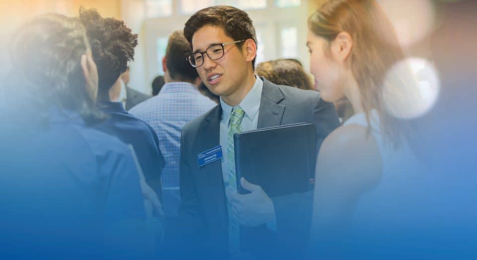 Students at a career fair