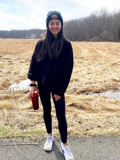 Amelia Levitt outside near her home in New Jersey