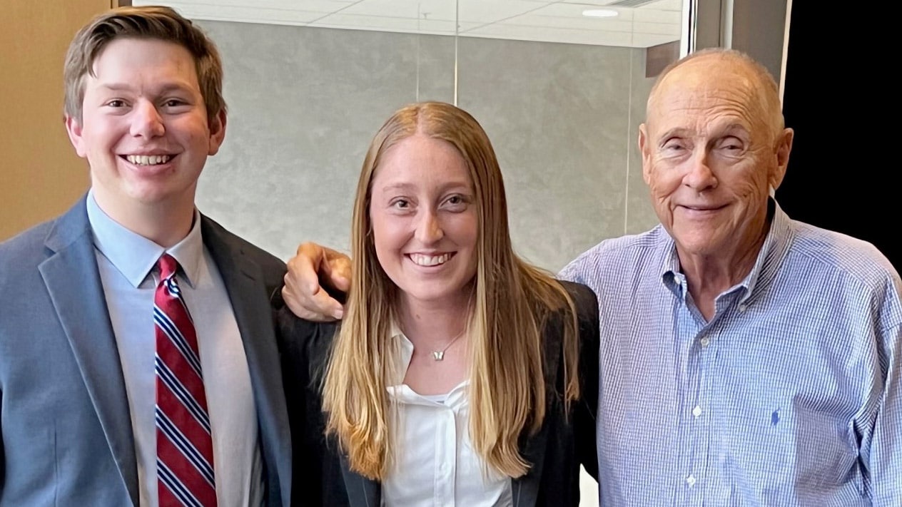 Jackson Hickey, Lily Brames and Bill Pollert