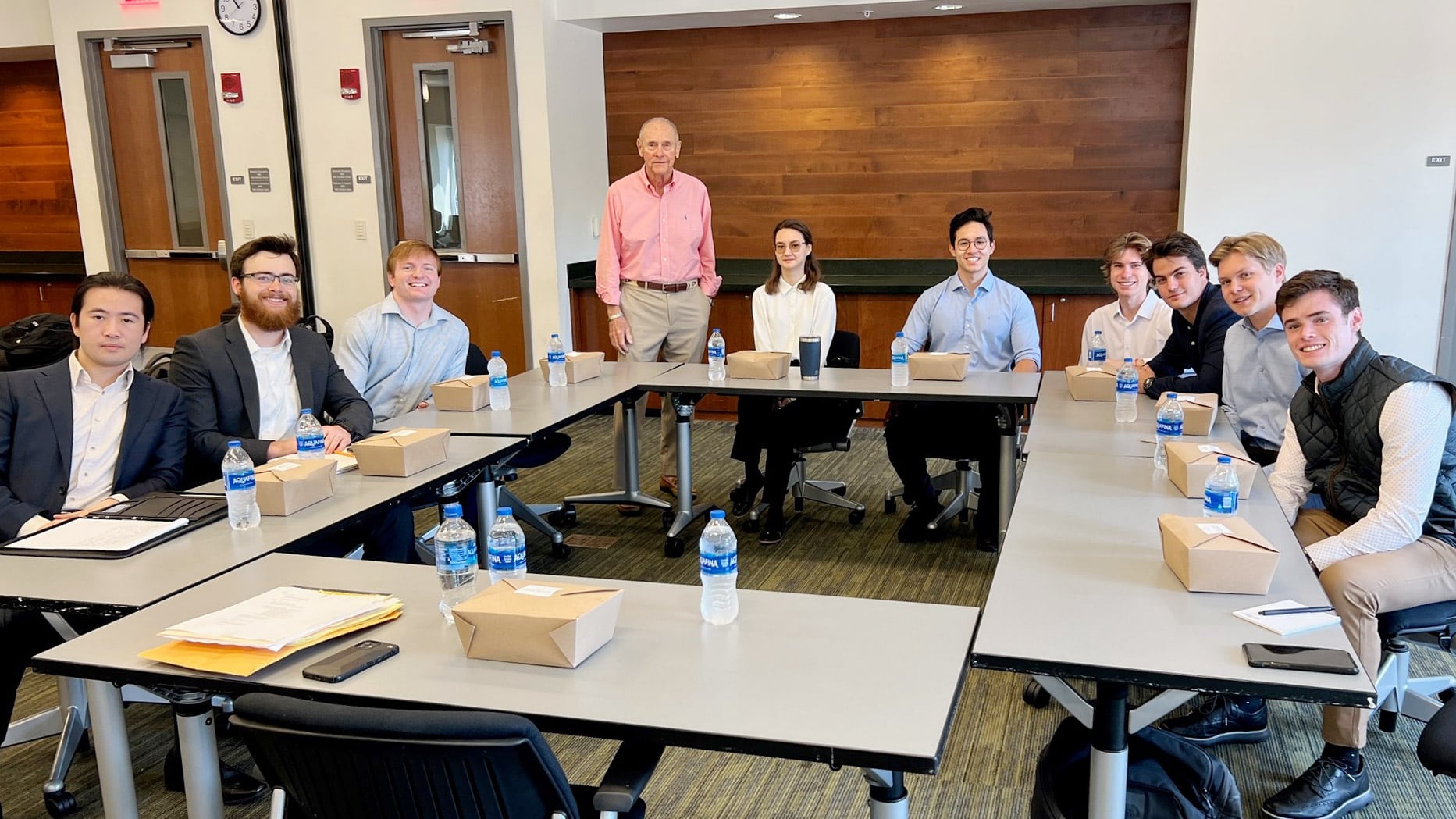 Bill Pollert with a group of MSF Jr and Sr students