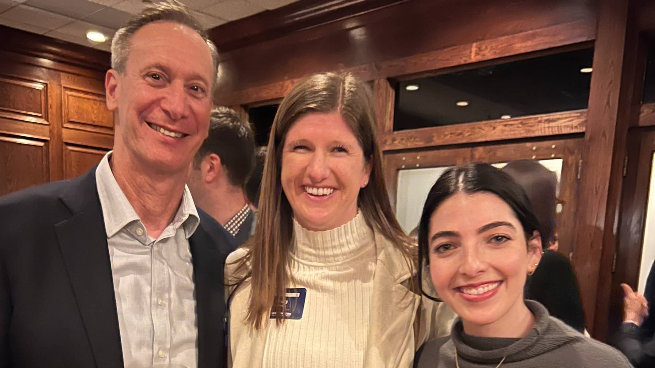 Three attendees at the 9th Annual Atlanta Gathering of the Gator Finance Professionals Network