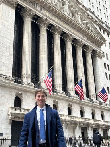 Marek Hornak outside the New York Stock Exchange