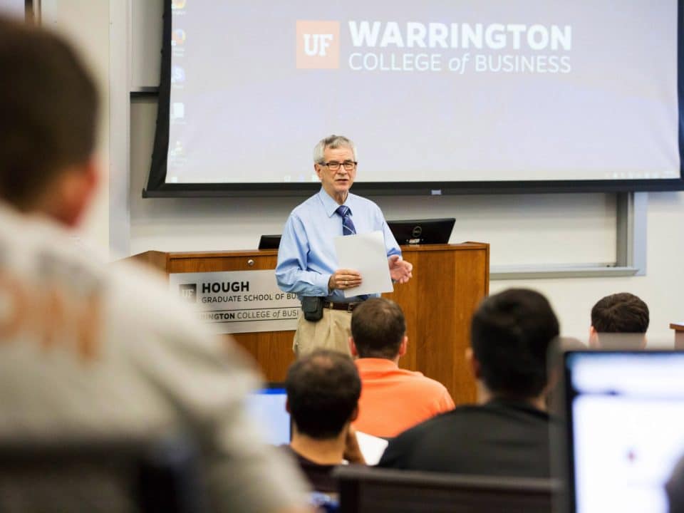 Wayne Archer teaching a class in Hough Hall