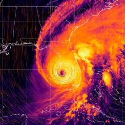 Water vapor view of Hurricane Ian on the Gulf Coast of Florida