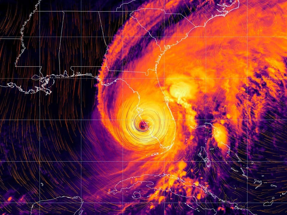 Water vapor view of Hurricane Ian on the Gulf Coast of Florida