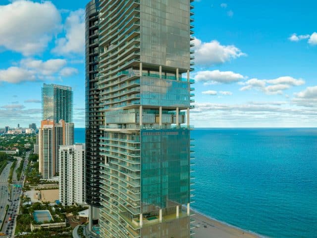 Tall buildings along a coastline