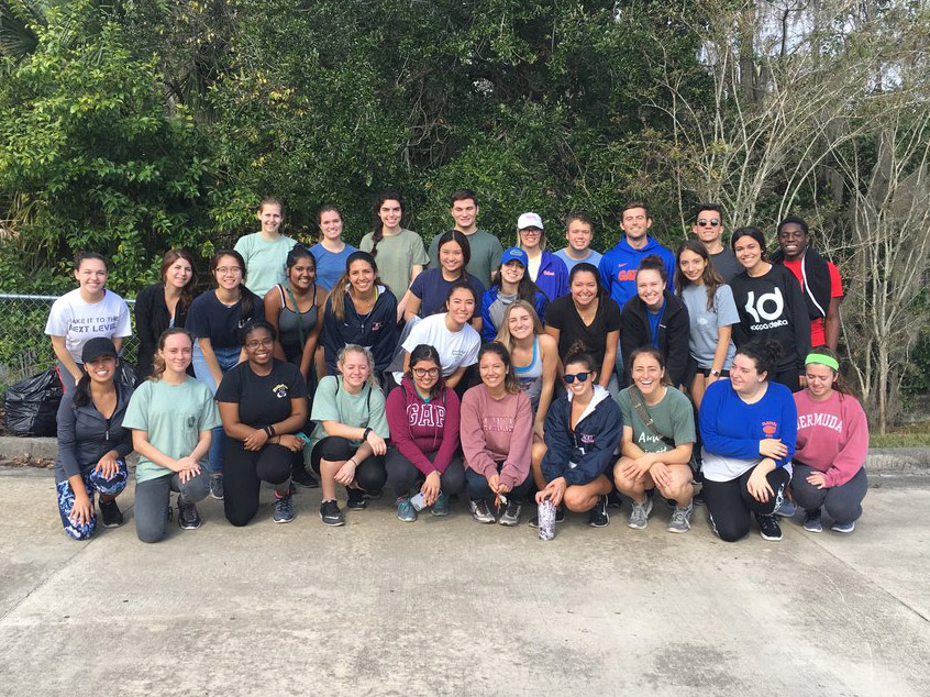 Group of students participating in a civic engagement activity