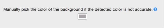 Screen capture of Zoom's Virtual Background settings message to manually pick the color of the background if the detected color is not accurate