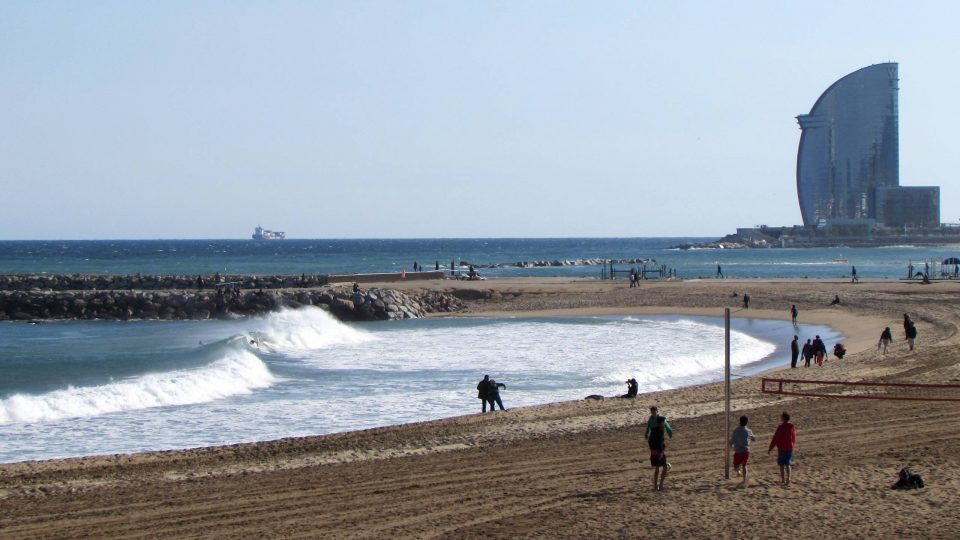 The W hotel on the beach in Barcelona, Spain