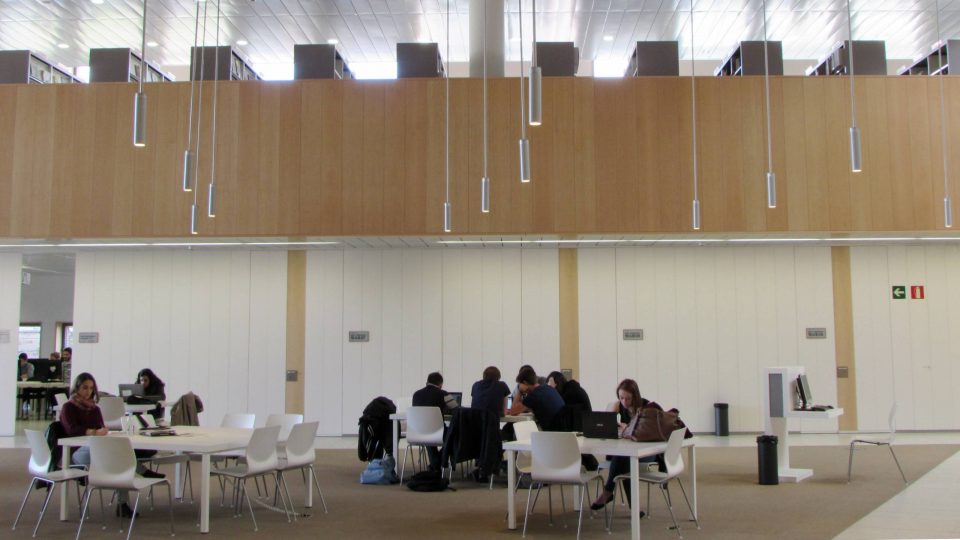 Carlos III de Madrid students in a study area