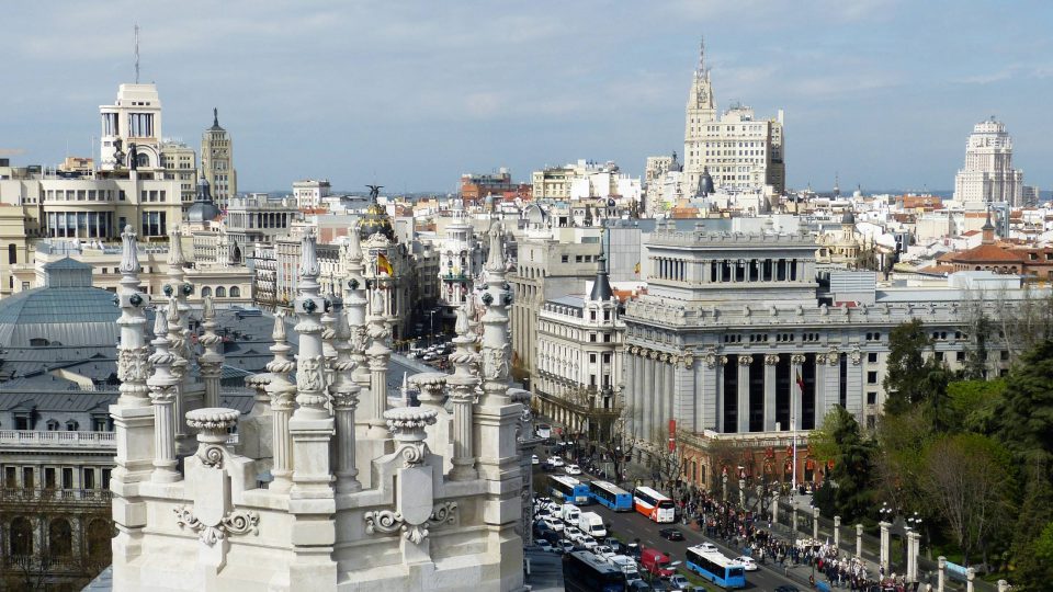 Madrid city from rooftop