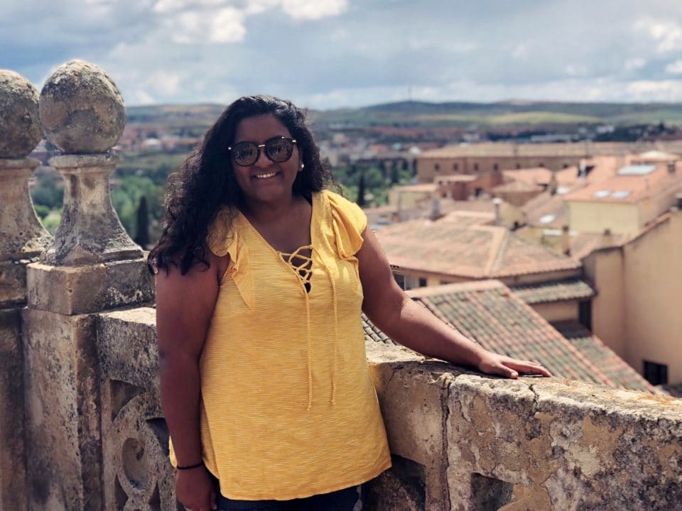 Young woman in Salamanca, Spain