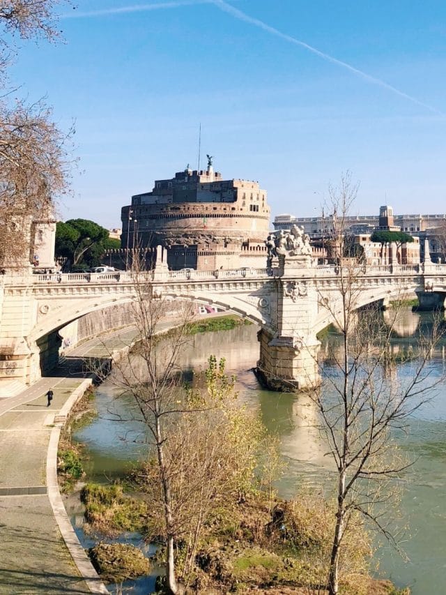 Landscape of Ponte Sant Angelo in Rome, Italy