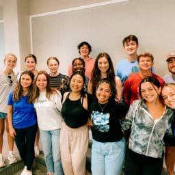 International Program Student Ambassadors smile at camera