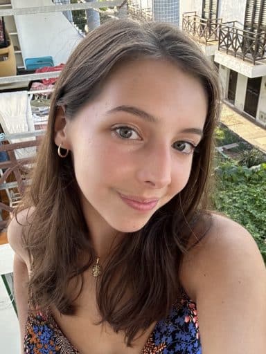 Student, Olivia, on her balcony in Madrid