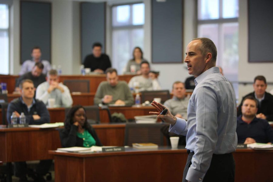 Sean Limon addresses students in class