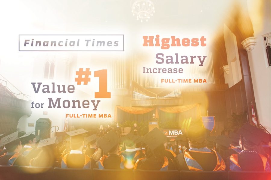 Financial Times rankings: #1 Value for Money, Full-Time MBA and Highest Salary Increase, Full-Time MBA