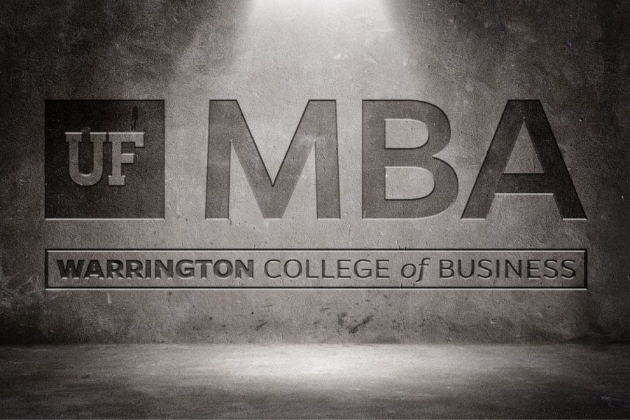 UF MBA, Warrington College of Business logo etched in stone