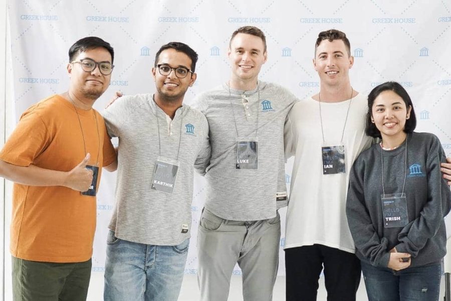 The Greek House team of five poses for a photo