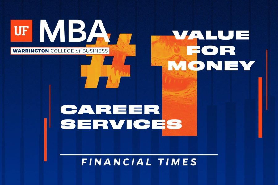 UF MBA Warrington College of Business #1 Value for Money and Career Services, Financial Times