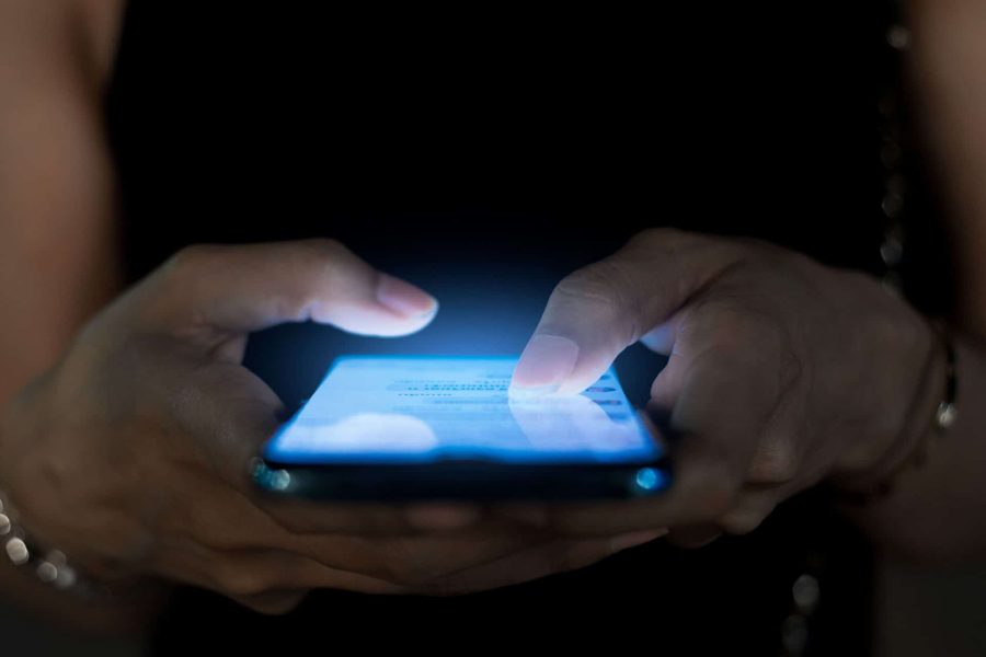 Close up of a businesswoman using smart phone