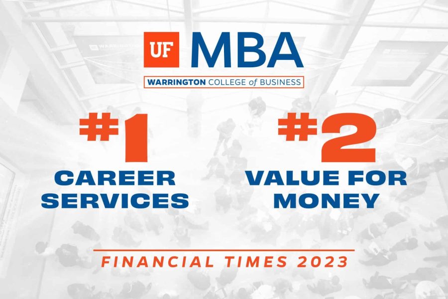 UF MBA Warrington College of Business #1 Career Services, #2 Value for Money Financial Times 2023