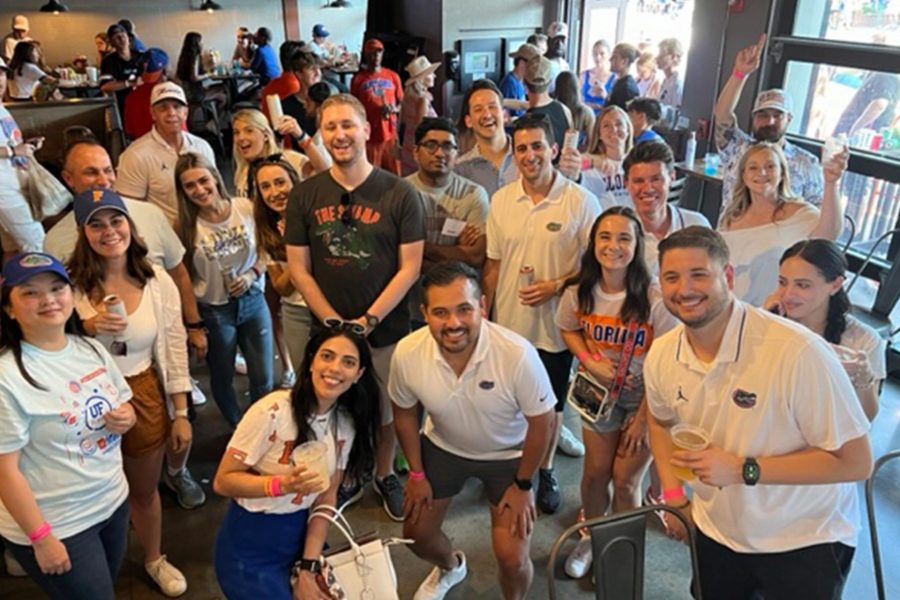 UF MBA students pose for a photo.