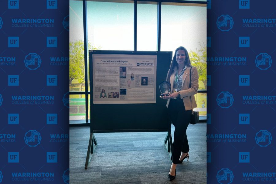 Valeria Marcia with her award-winning research poster.