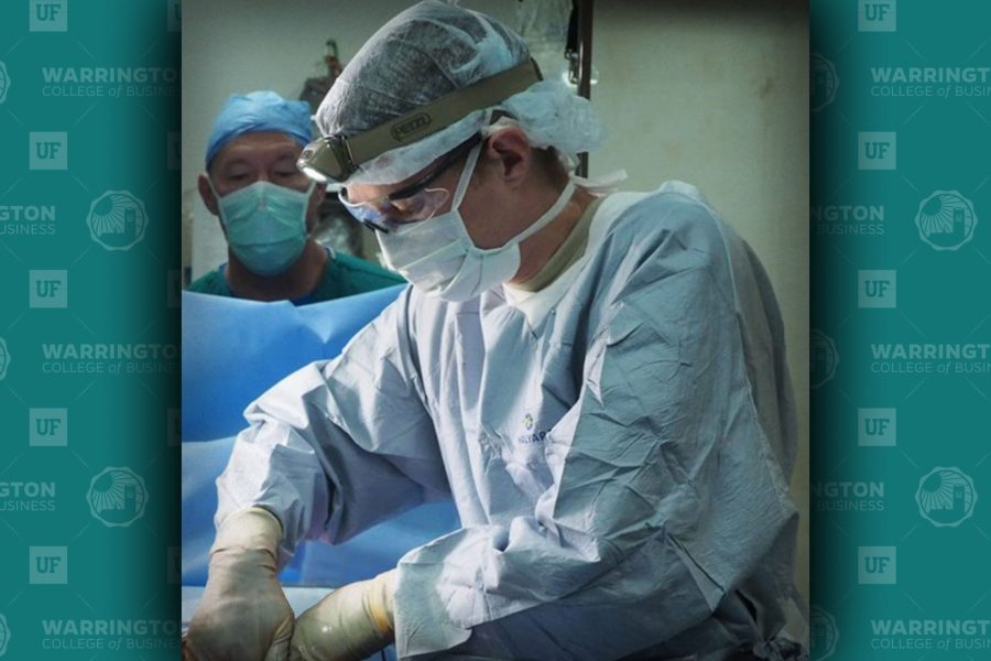 Andrew Hall during surgery