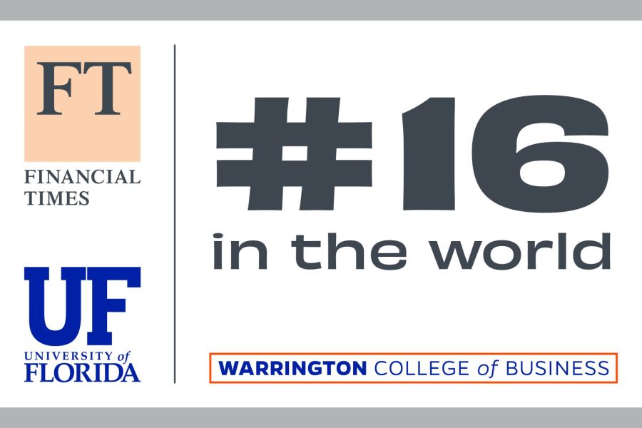 Financial Times University of Florida Warrington College of Business #16 in the world.