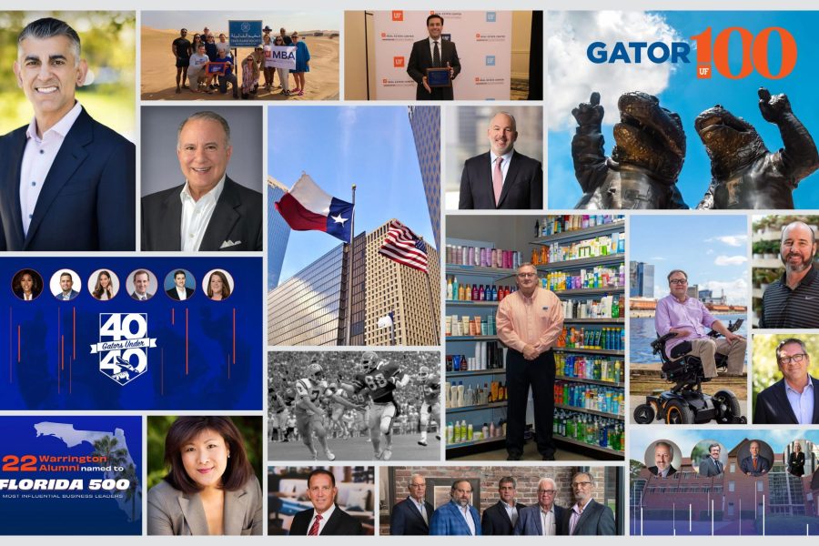 Collage of different alumni of the University of Florida Warrington College of Business