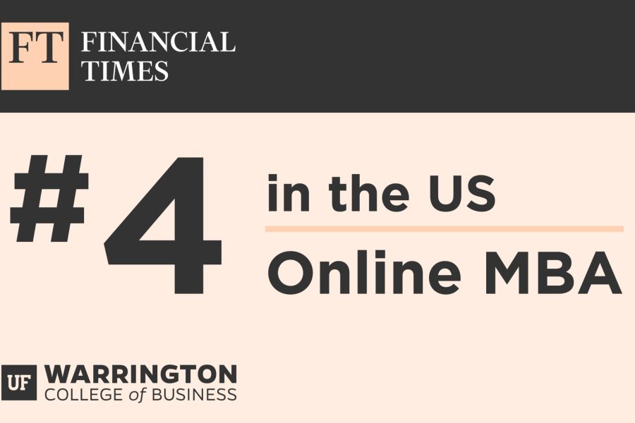 Financial Times #4 in the US Online MBA UF Warrington College of Business