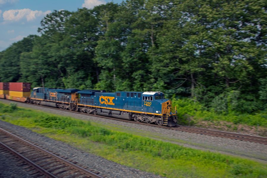 CSX train on the tracks.