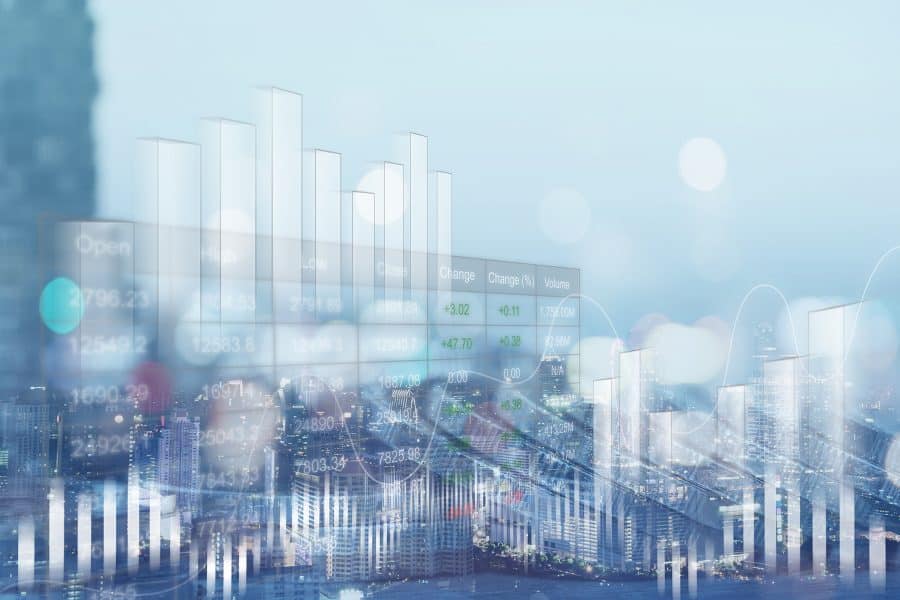 Abstract finance and real estate illustration.