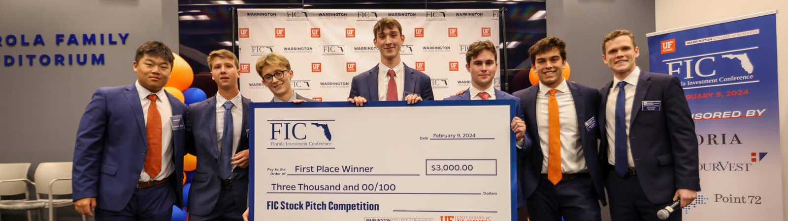 University of Florida students win $3,000 at the Florida Investment Conference Stock Pitch Competition hosted by Warrington College of Business.