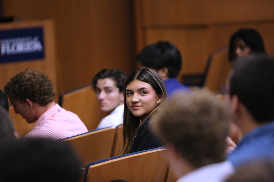 University of Florida undergraduates in a class for the Warrington College of Business' Information Systems minor