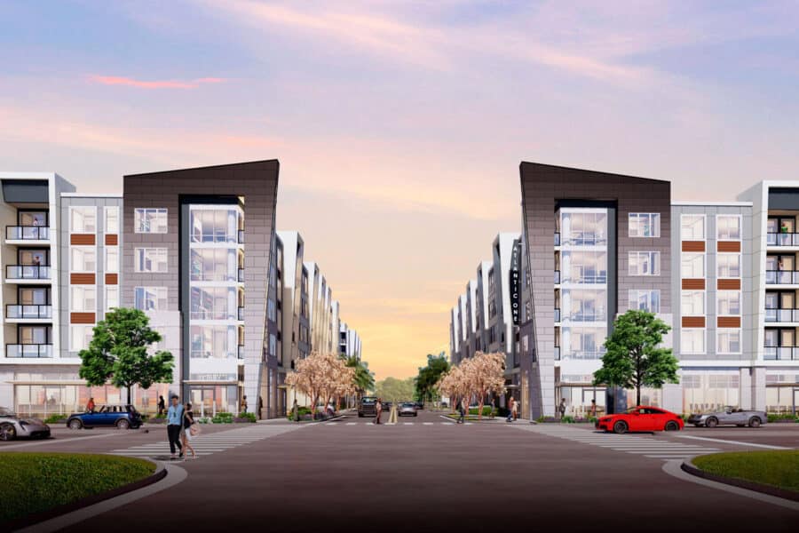 Artist rendering of the Atlantic One apartment community at Pompano Beach, Florida
