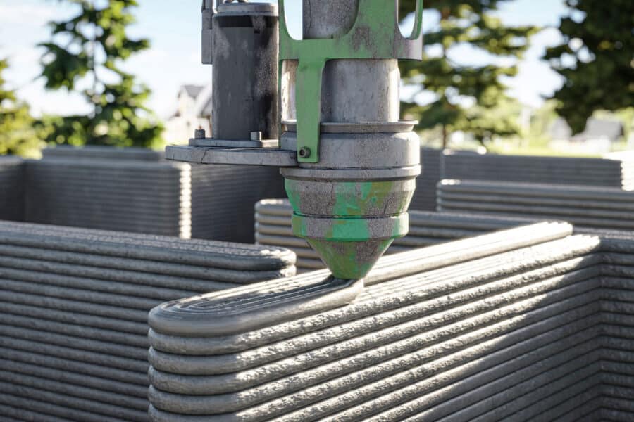 Equipment printing a cement structure