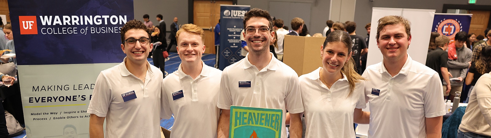 Students representing the Heavener Leadership Challenge at Business Bash.