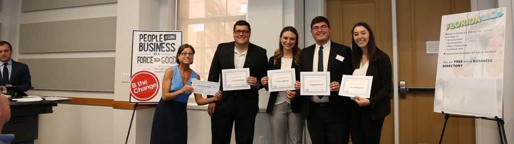 Students being awarded at UF's Ignite Impact Leadership Program.