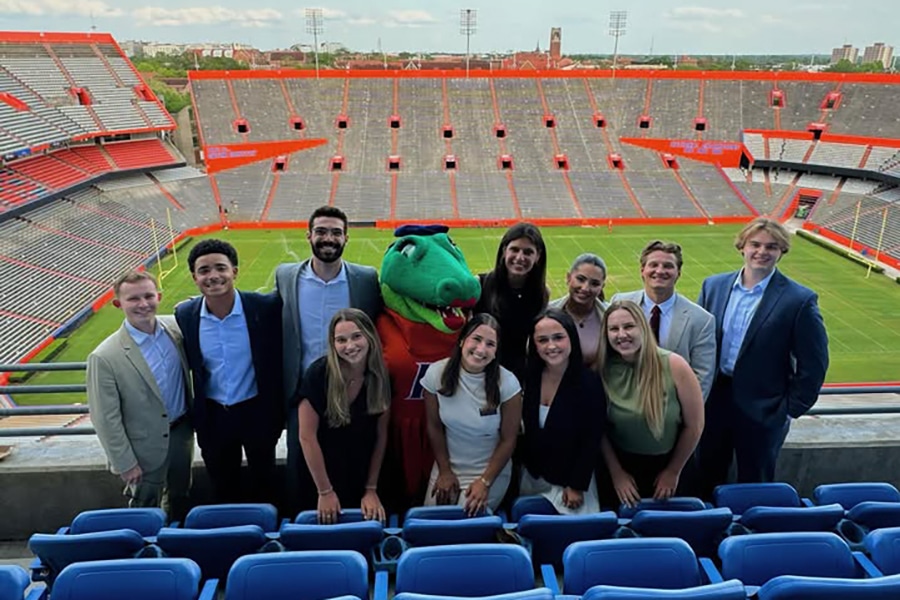 HLC students in the stadium. 