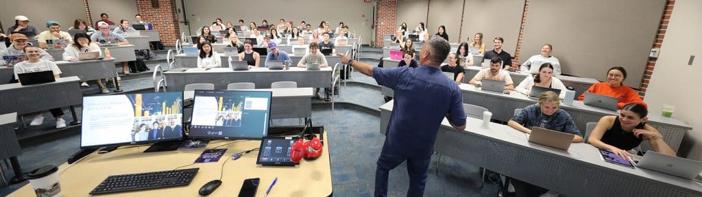 Professor Mike Carrillo teaching a class.