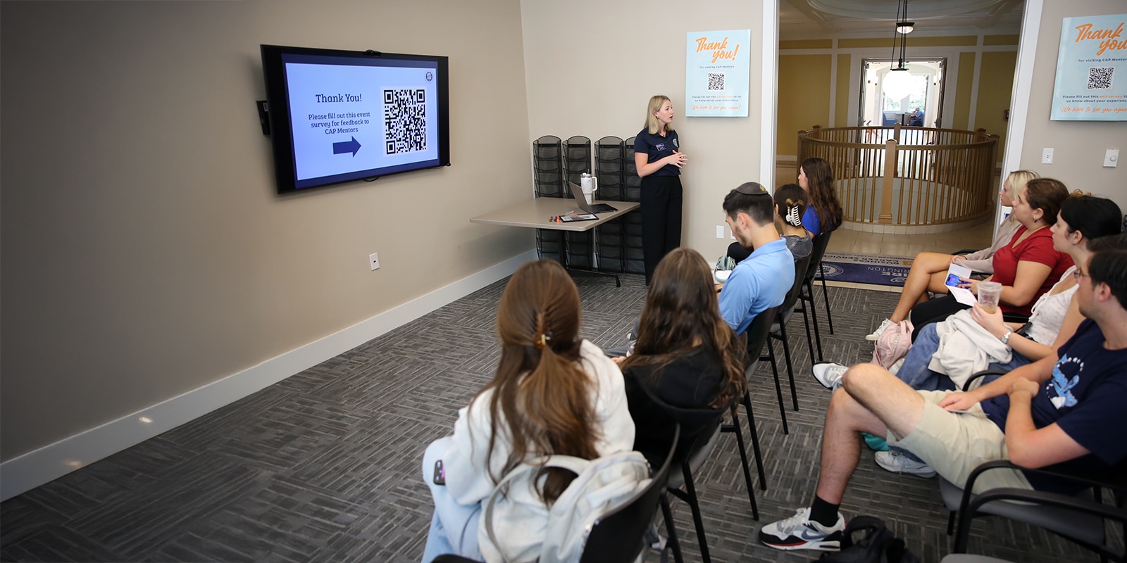 A CAP mentor presenting to a group. 