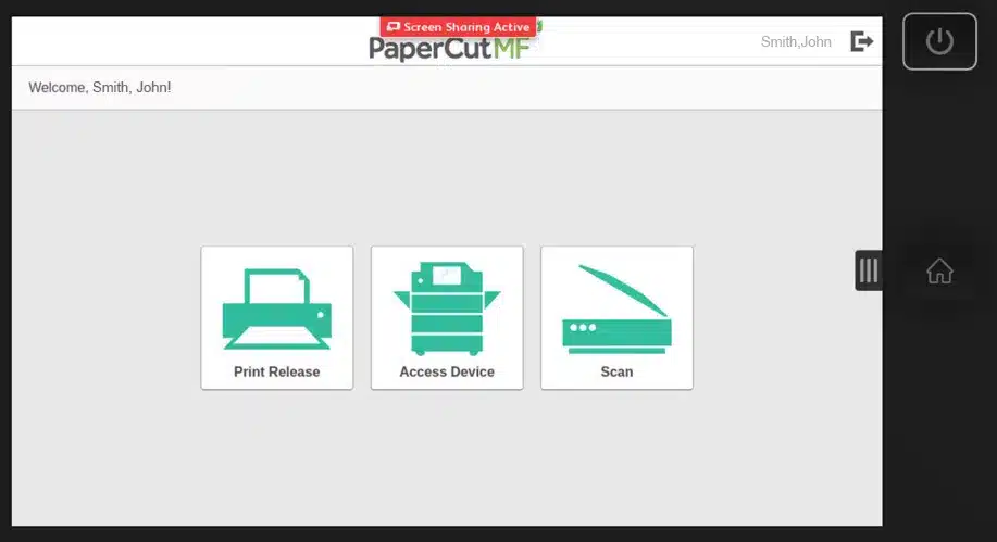 screen cap of the scanning machine