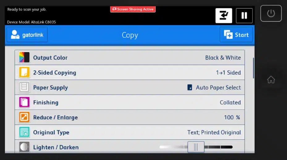 screen cap of the scanning machine
