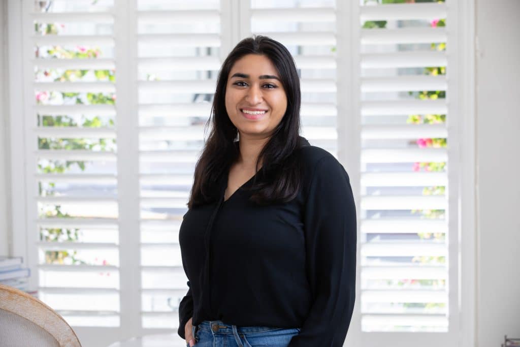 simrun waghray smiling