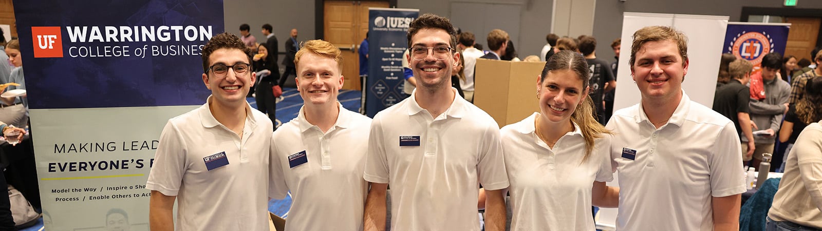 Students representing the Heavener Leadership Challenge at Business Bash.