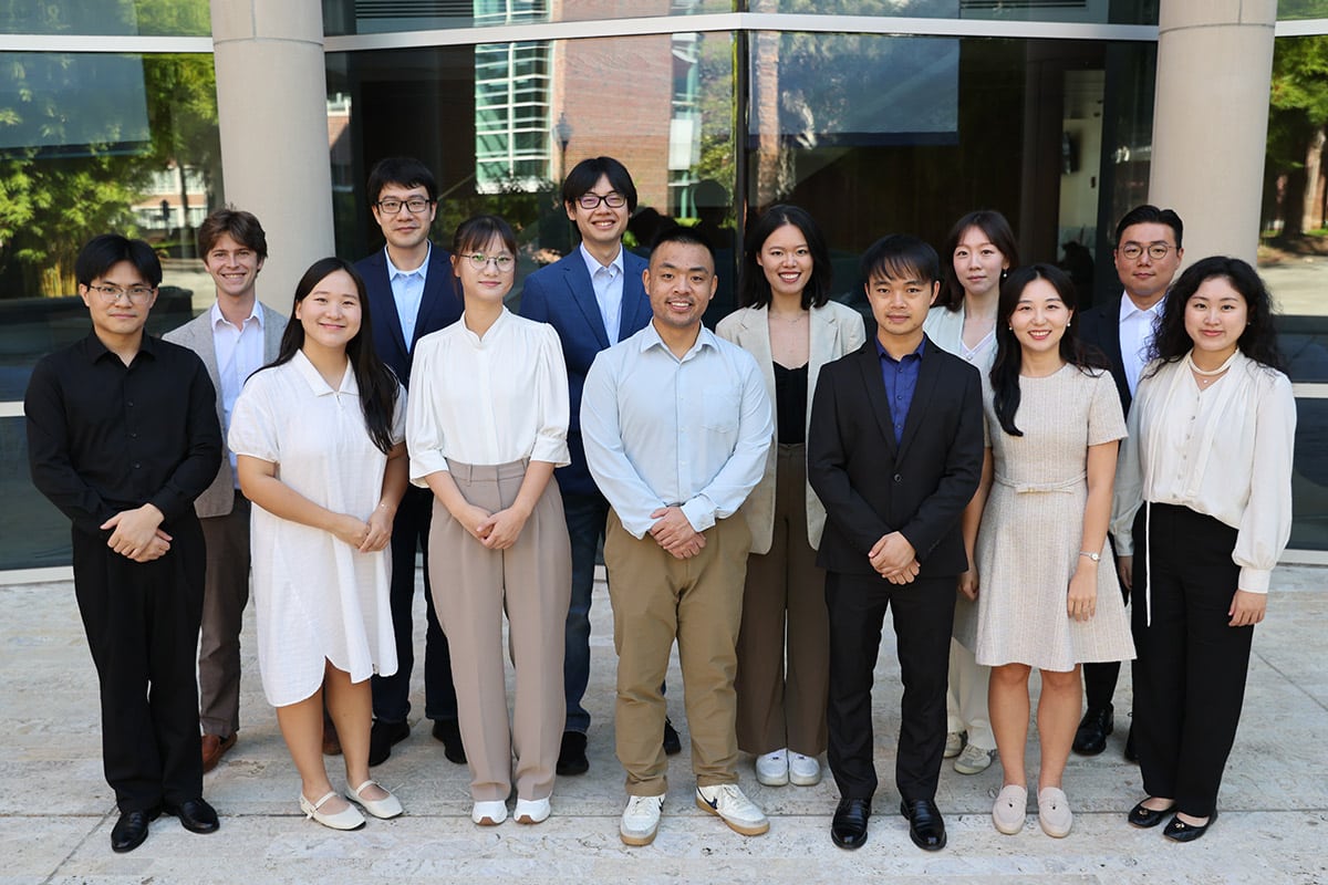 Marketing PhDs assembled for a photo outside of Hough Hall